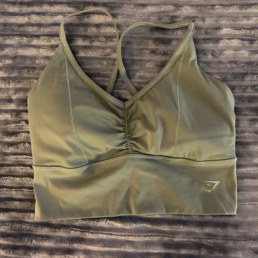 New Gymshark Elevate Longline Sports Bra Willow Green - small